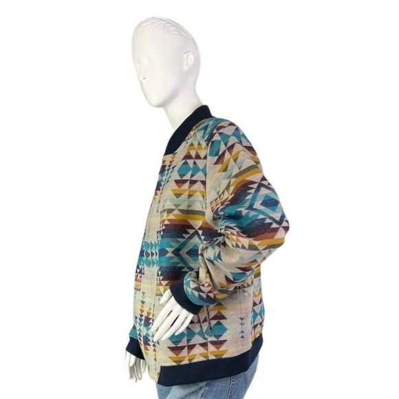 Pendleton Pilot Rock Jacquard Bomber Wool Zip Jacket $377 Size Large - Picture 4 of 16